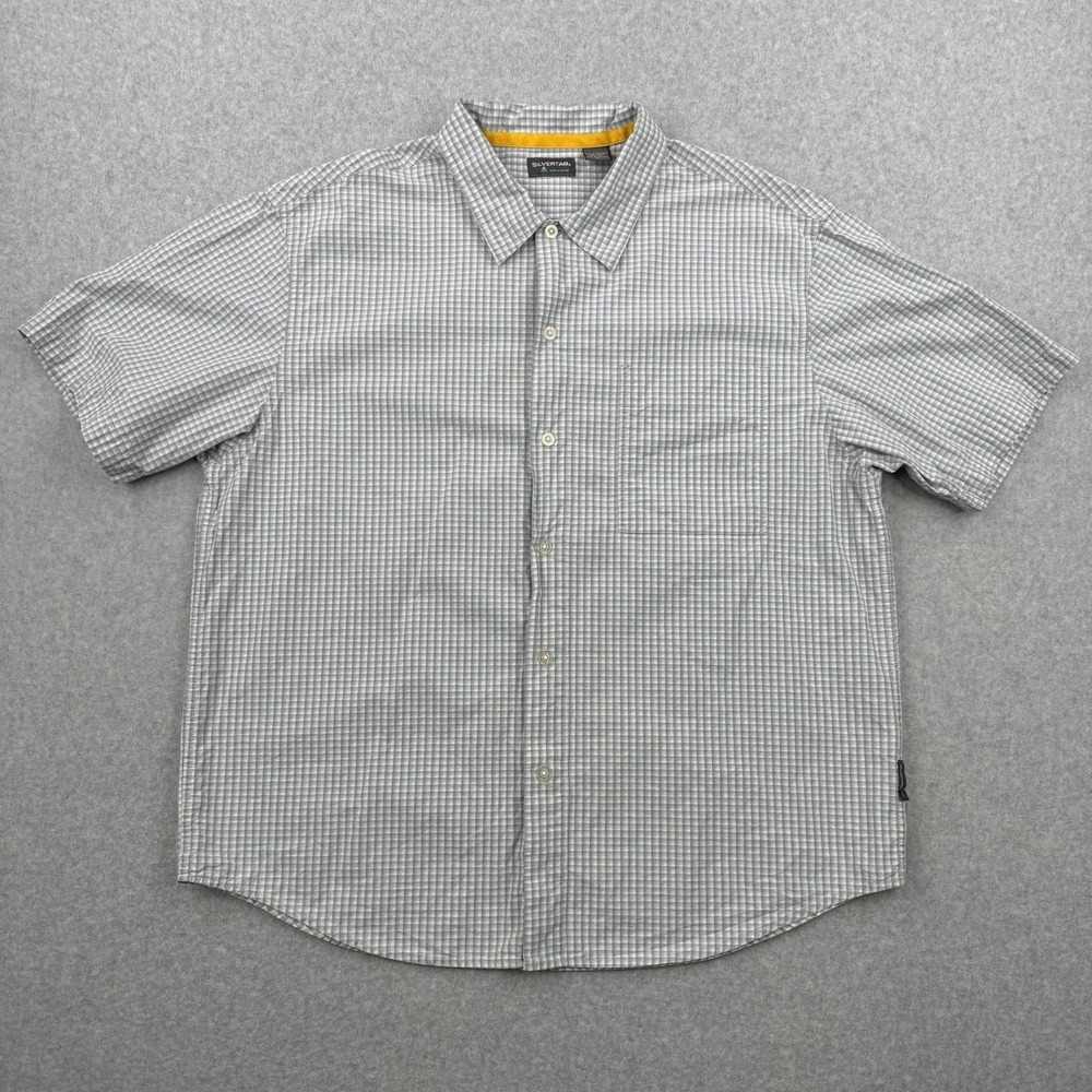 Vintage Levis Shirt Mens XL Gray Check Silvertab Y2K Button‎ Up Short Sleeve